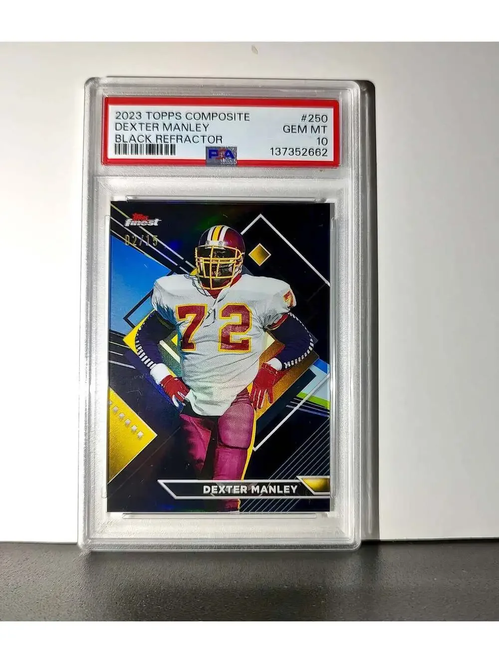 Dexter Manley 2023 Topps Finest 02/15 #250 Black Refractors PSA 10 Gem Mint